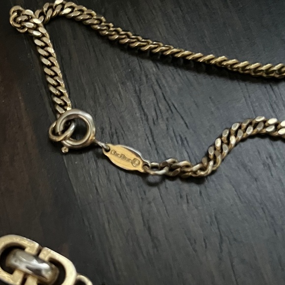 CHRISTIAN DIOR Vintage CD Chain Link Necklace AUTHENTIC - Picture 6 of 6